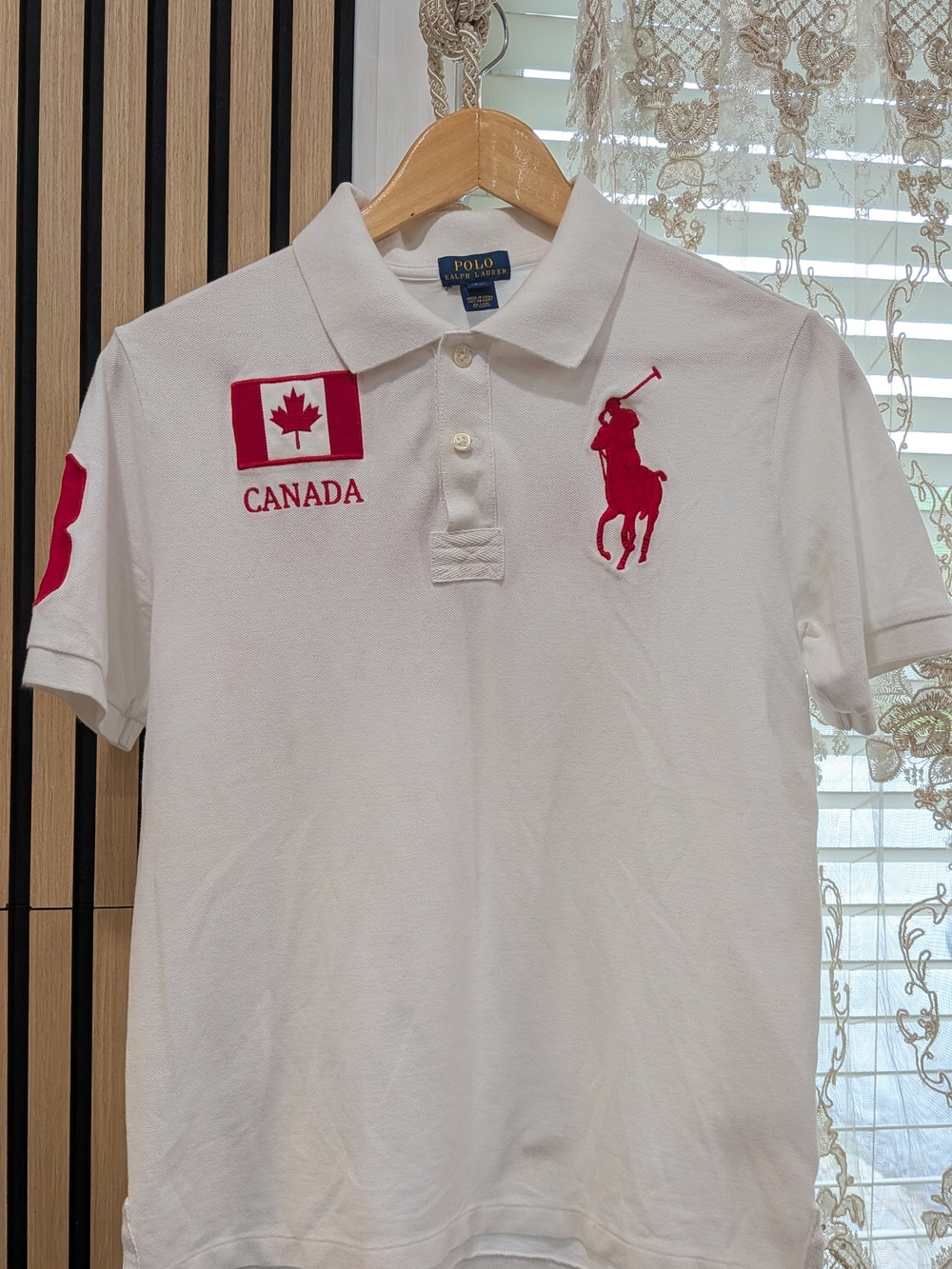 Polo by Ralph Lauren White Polo with Red Canada & Pony Logos - Picture 3 of 4